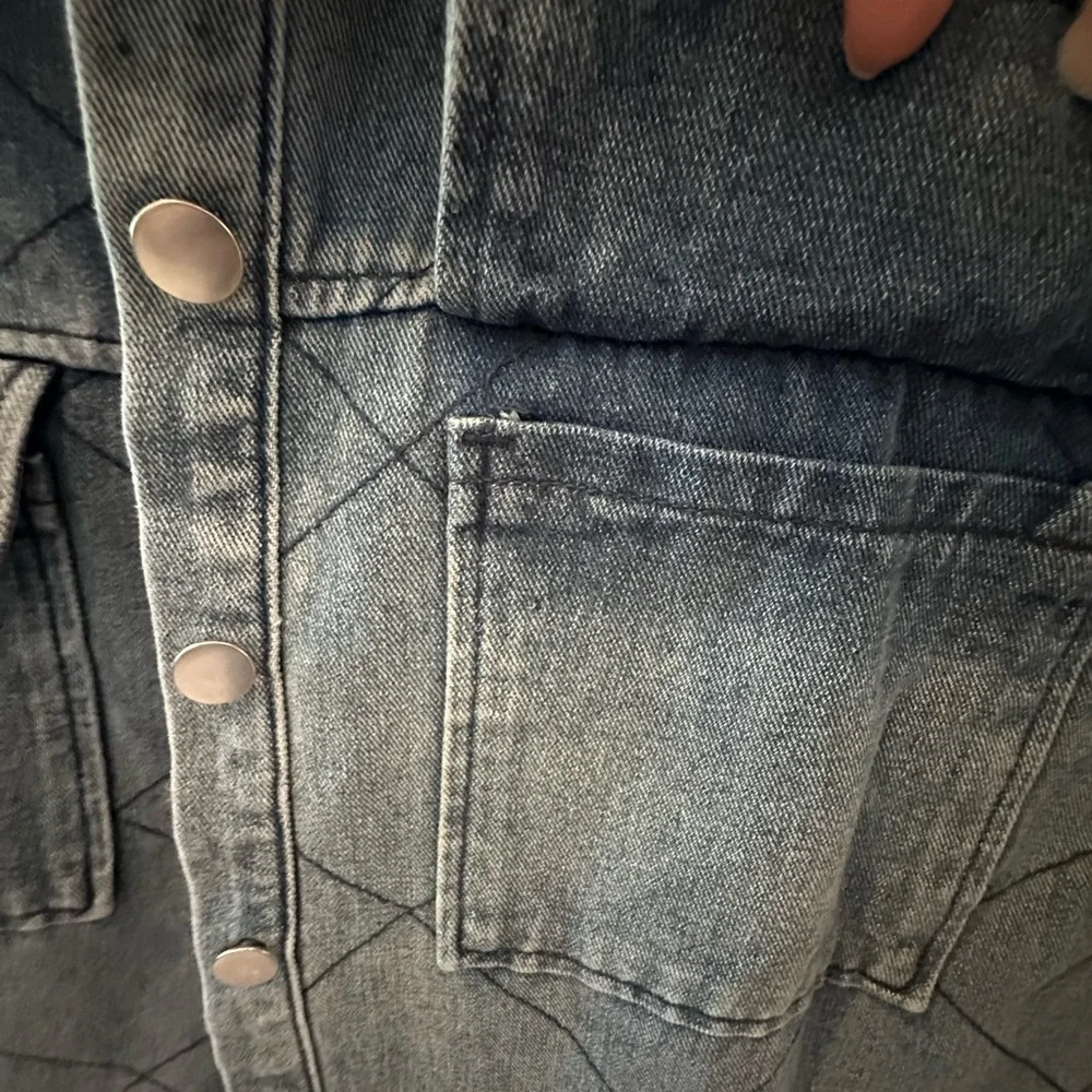 Jean Jacket w Fleece Warm Fleece Lining By Dokotoo Size L - Picture 3 of 5